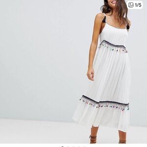 NWT RAGA White Sleeveless Dress with Colorful Accents